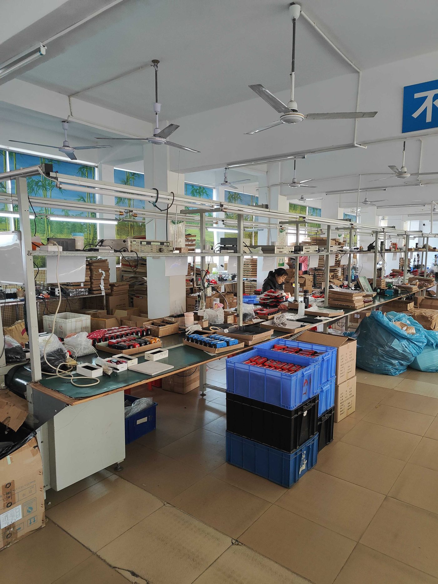 Emergency radio factory floor — assembly lines in Wenzhou
